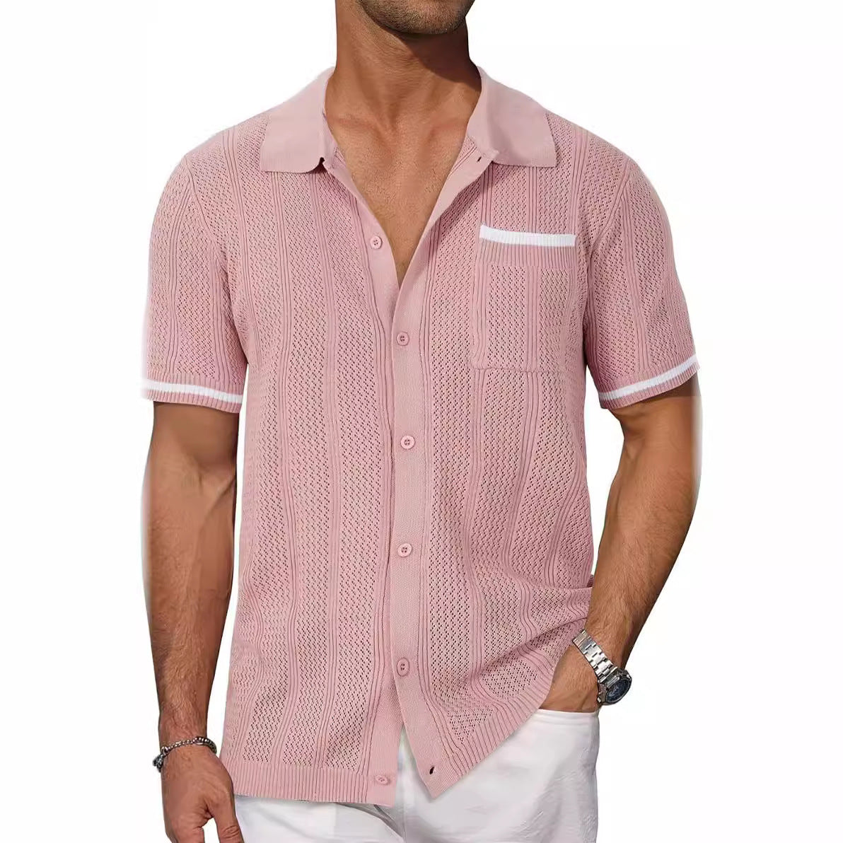 Summer-Ready Short-Sleeved Polo Shirt for Men β Breathable & Stylish - Top-Trending