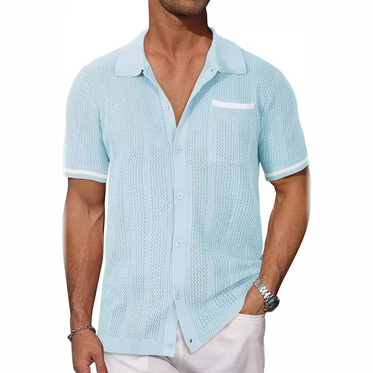 Summer-Ready Short-Sleeved Polo Shirt for Men β Breathable & Stylish - Top-Trending