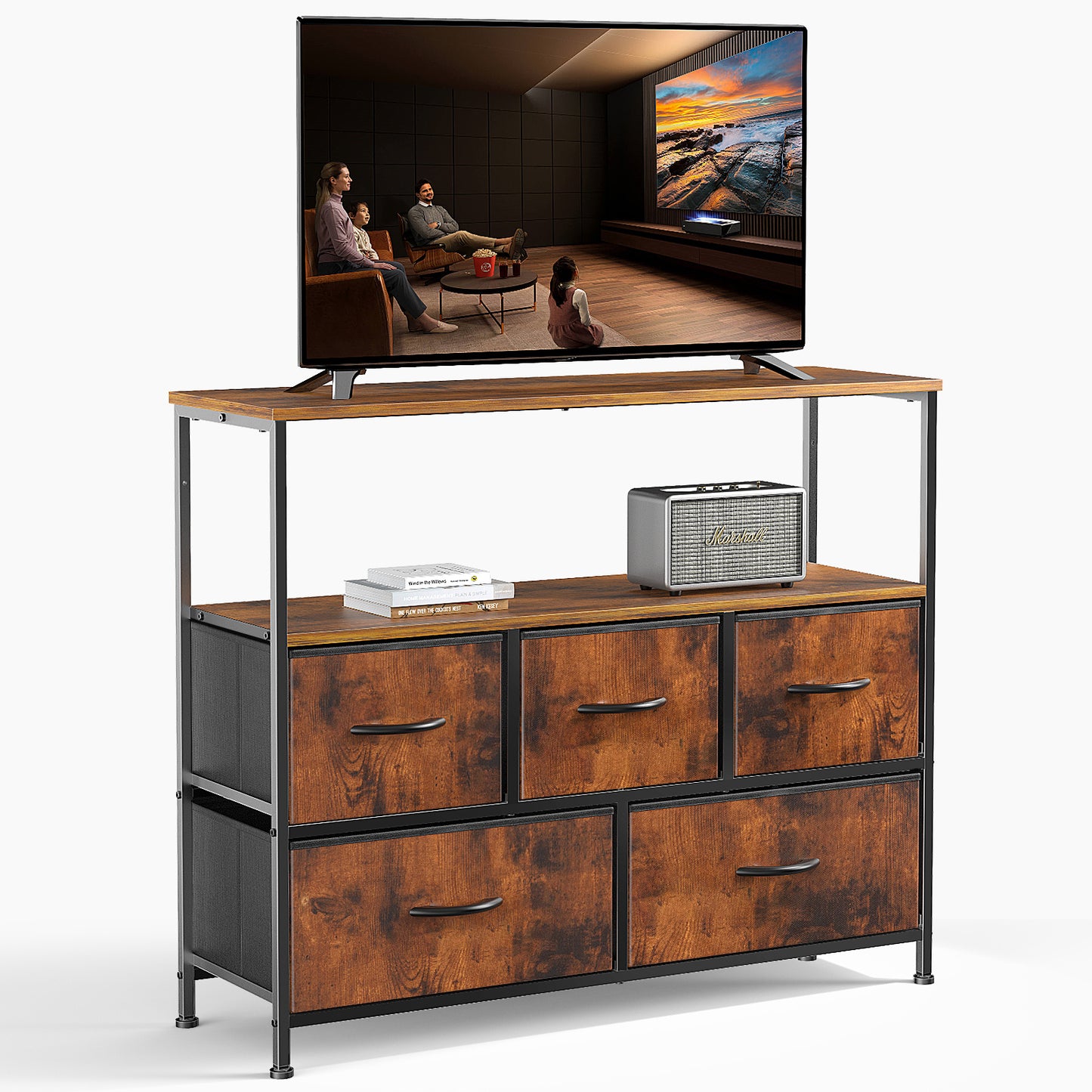 Tall Multi-Drawer Fabric Storage Tower | Elegant Home Organizer