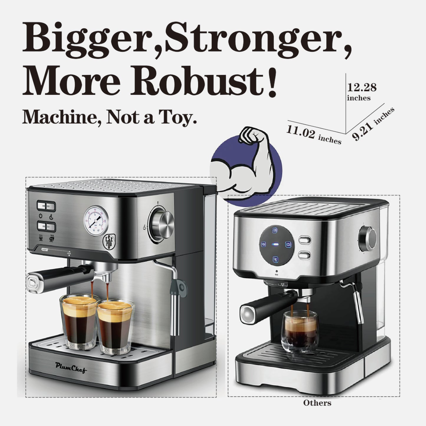 20-Bar Professional Espresso Machine with Milk Frother | Café Experience at Home