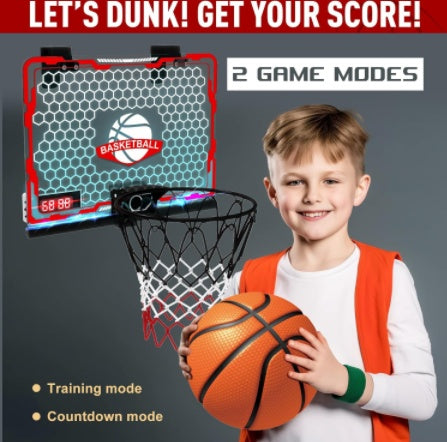 LED Door Basketball Hoop for Kids – Indoor Fun with Electronic Scoreboard & Sound Effects | Top Trending